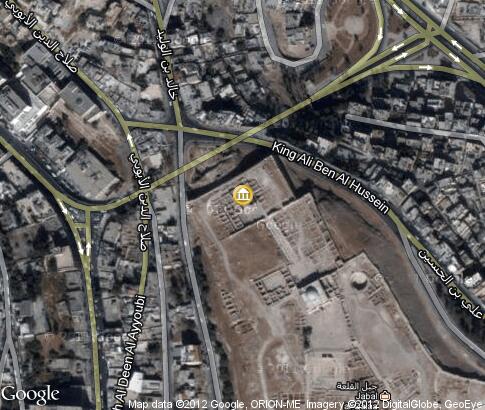 map: Roman amphitheater on the Citadel Mountain in Amman